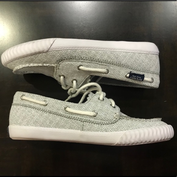 Sperry Top Sider Girls Sayel Grey Diamond Size 3.5 - Picture 2 of 8